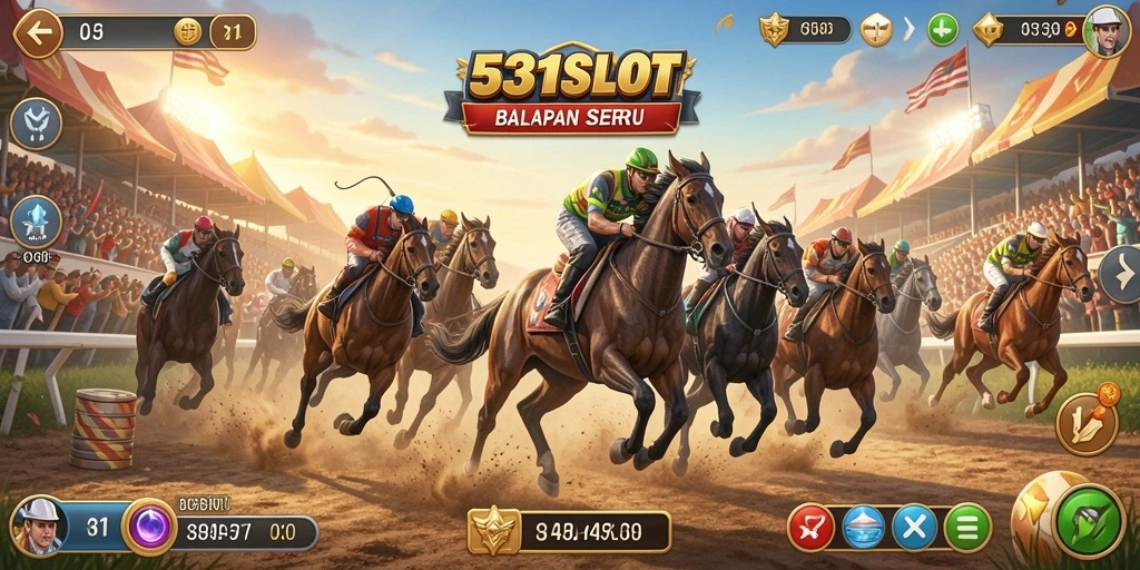 Tampilan gameplay <strong>531SLOT</strong> yang penuh aksi dan kecepatan balap.