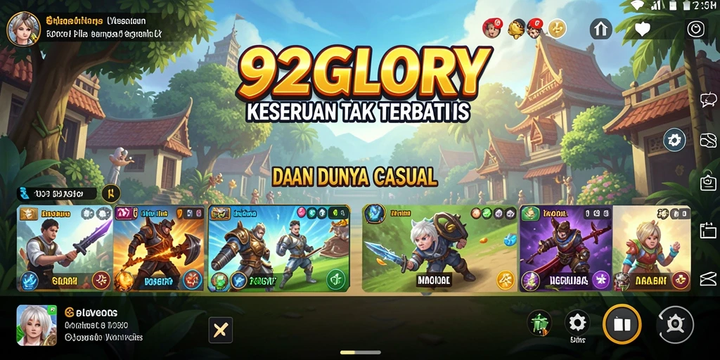 Tampilan gameplay seru dan penuh warna di 92GLORY.