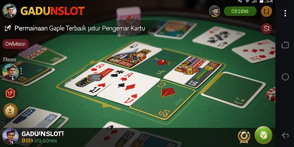 Screenshot utama GADUNSLOT menampilkan aksi seru permainan Gaple.