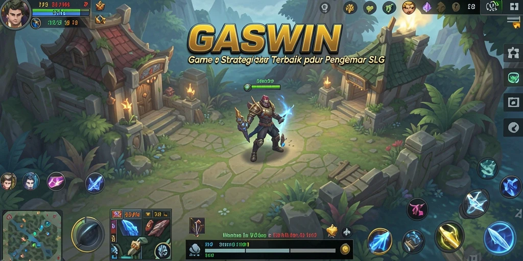 Tangkapan layar utama dari GASWIN menampilkan aksi pertempuran strategis yang mendebarkan.