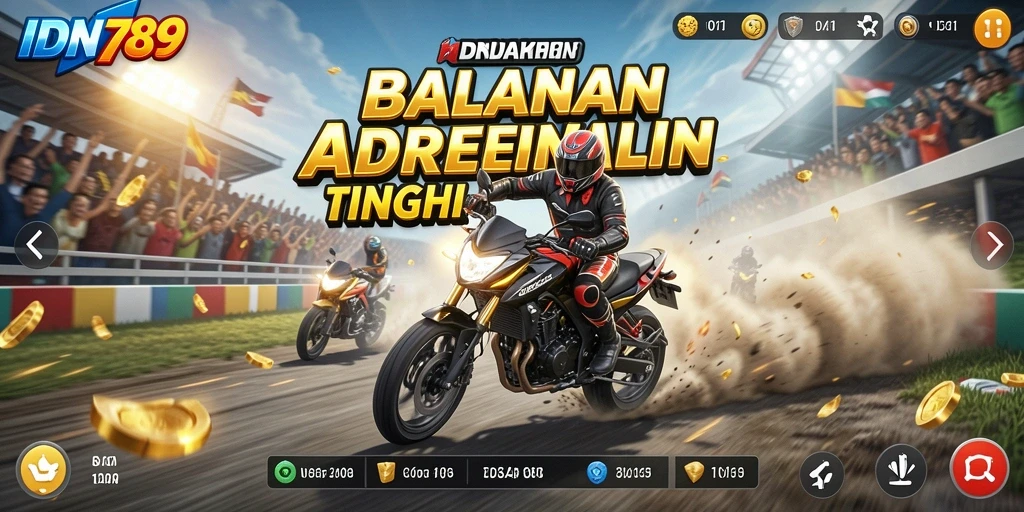 Tangkapan layar gameplay IDN789 menampilkan aksi balapan yang mendebarkan.