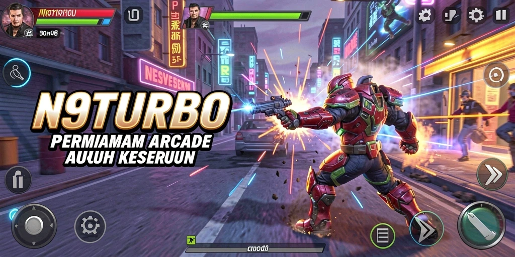 Tampilan gameplay seru N9TURBO dengan berbagai aksi menarik.