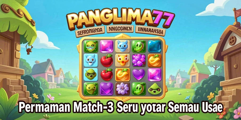 Gameplay Match-3 yang menarik dan penuh warna.