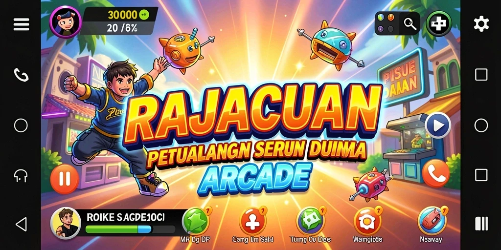 Tampilan gameplay seru dalam RAJACUAN yang penuh tantangan.