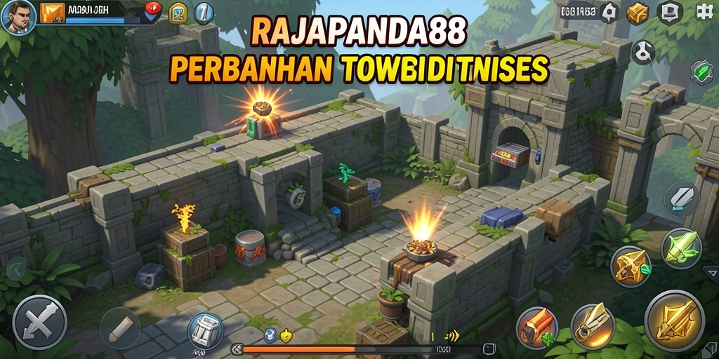 Tampilan menarik dari gameplay Tower Defense RAJAPANDA88.