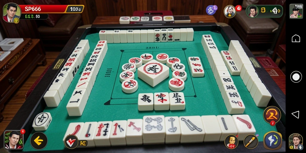 Tampilan tangkapan layar utama SP666 dengan gameplay Mahjong yang seru.