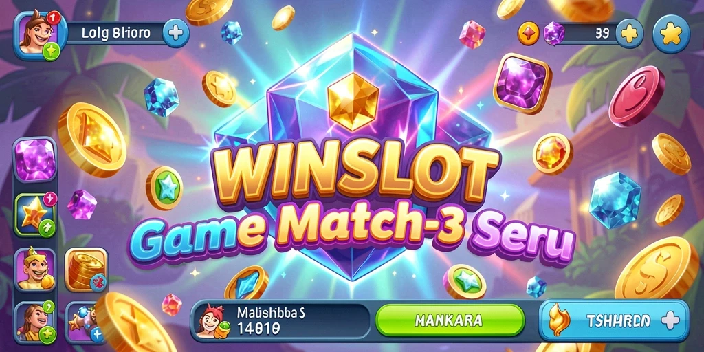 Screenshot WINSLOT menampilkan gameplay Match-3 yang seru dan menantang.