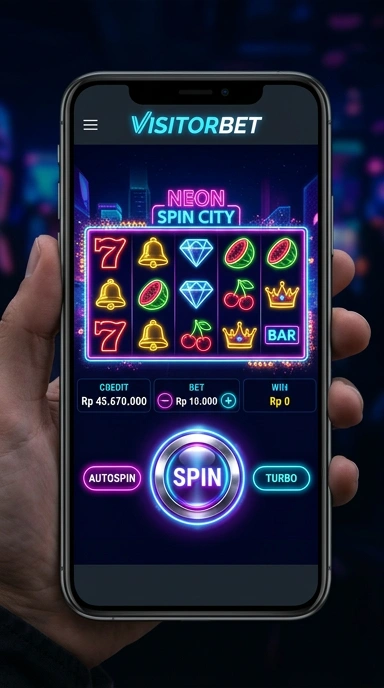 Antarmuka pengguna aplikasi visitorbet yang intuitif.